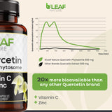 B'LEAF NATURE Quercetin Capsules on a wooden surface