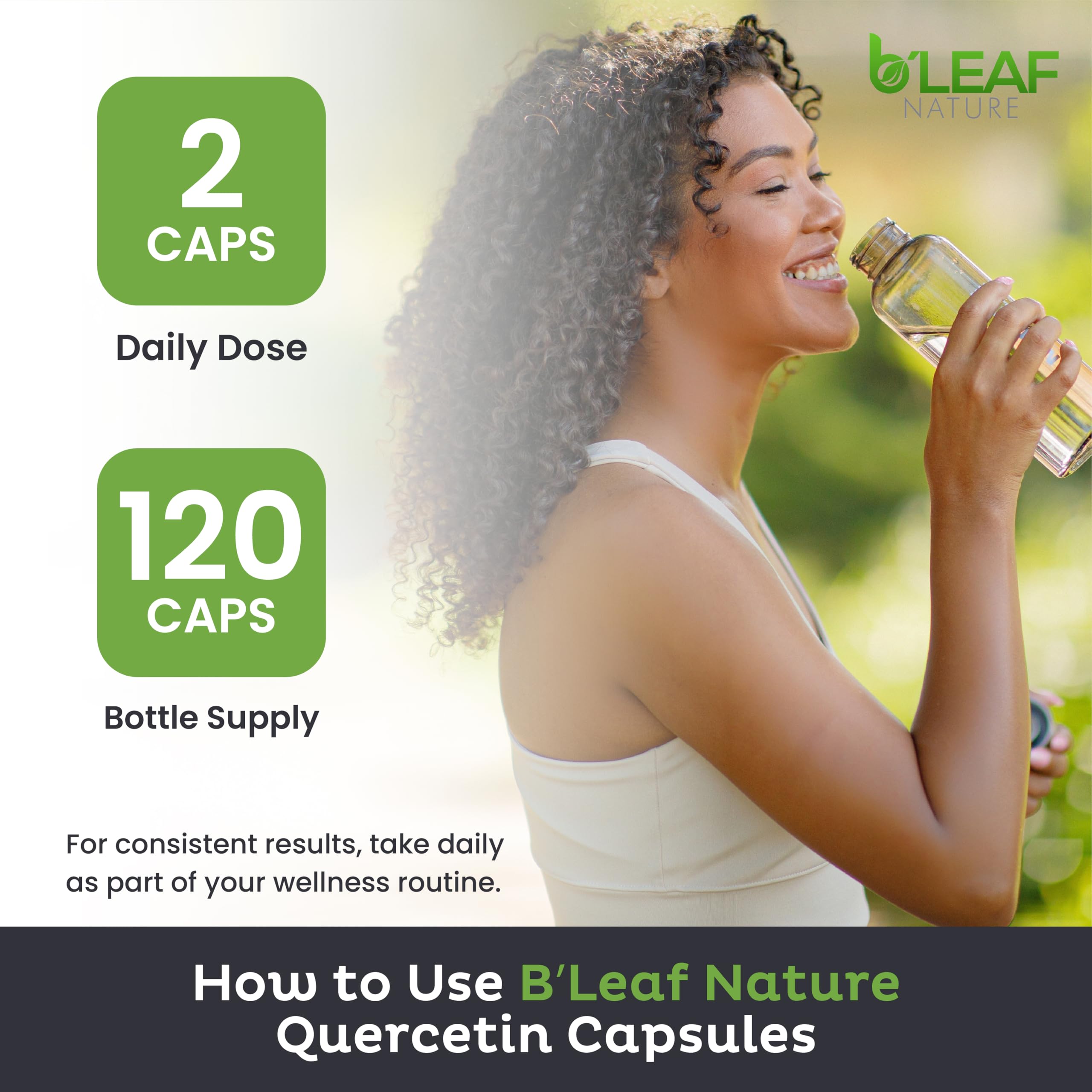 B'LEAF NATURE Quercetin Capsules packaging and label details