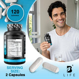 B Life Company Hair Growth Vitamins for Men 60 Capsules in a lifestyle setting