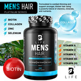 B Life Company Hair Growth Vitamins for Men 60 Capsules side view