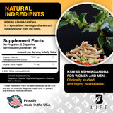 B Life Company Organic Ashwagandha capsules in hand