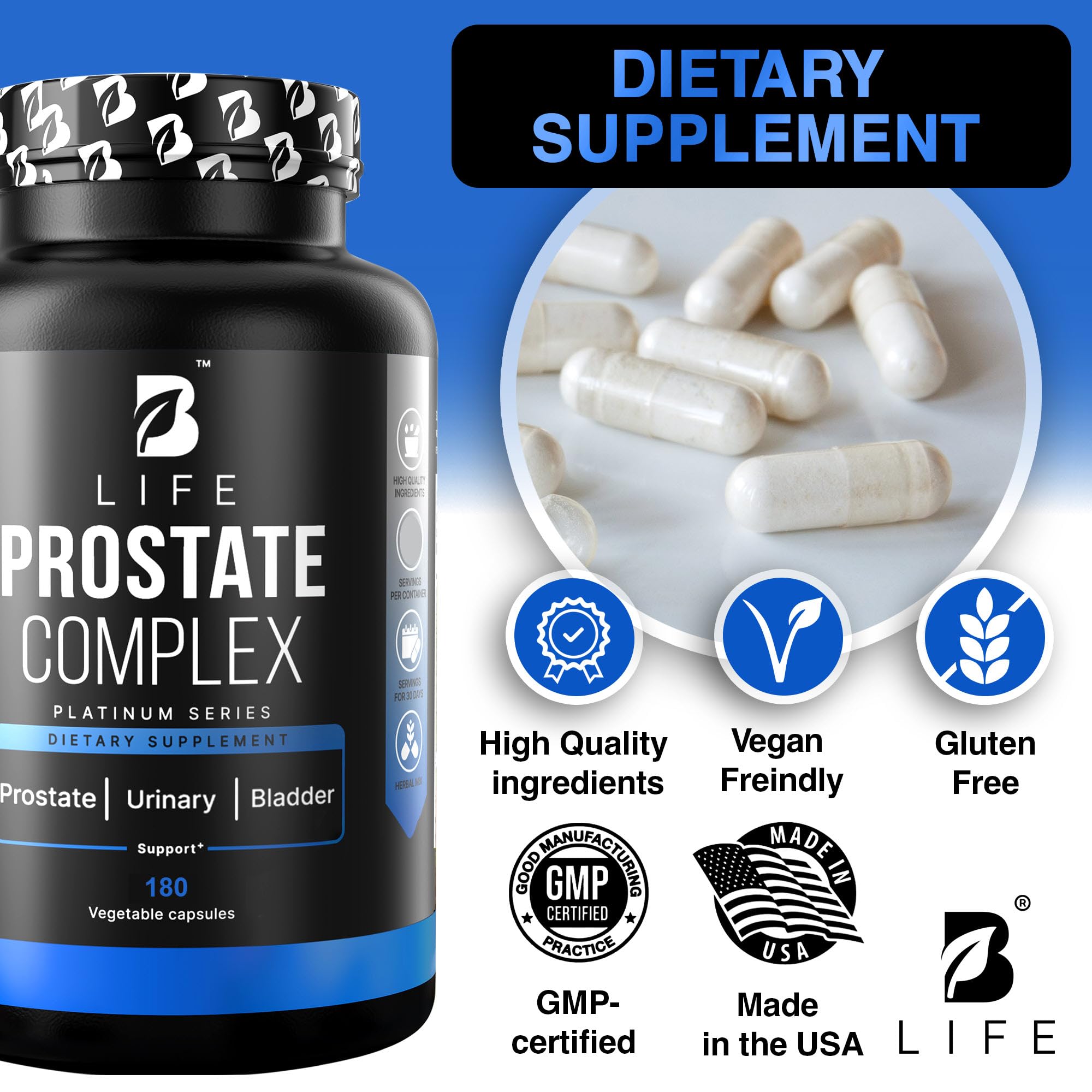 B Life Company Saw Palmetto Supplement 300mg ingredients list