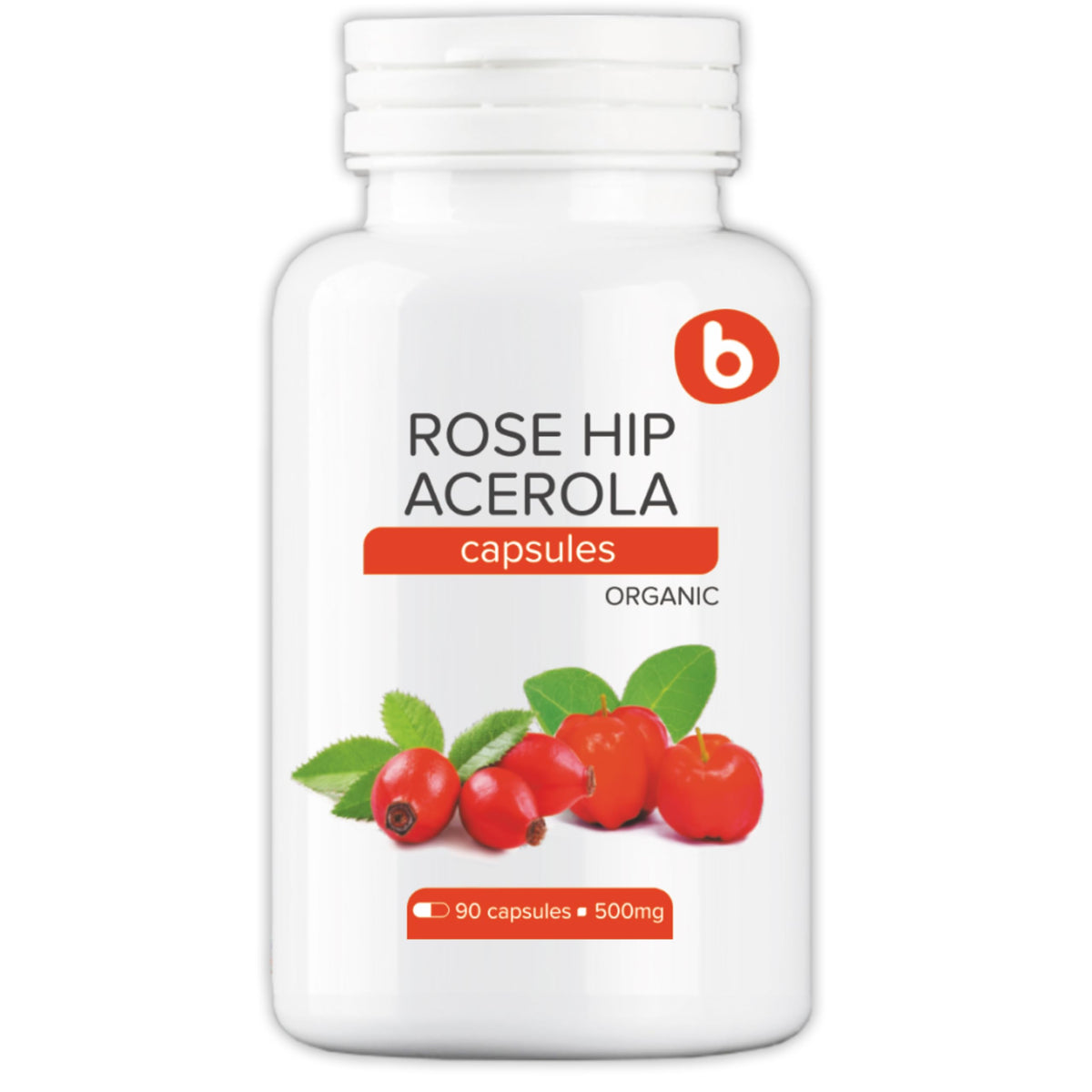 b Natural Vitamin C Capsules front view with packaging