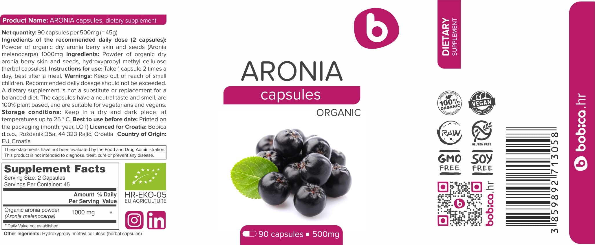 b Organic Aronia Berry Capsules in a lifestyle setting