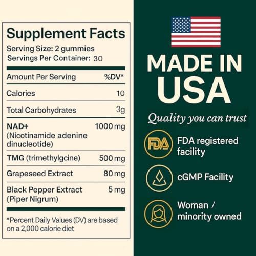 b.Ready NAD Gummies for Women side view packaging