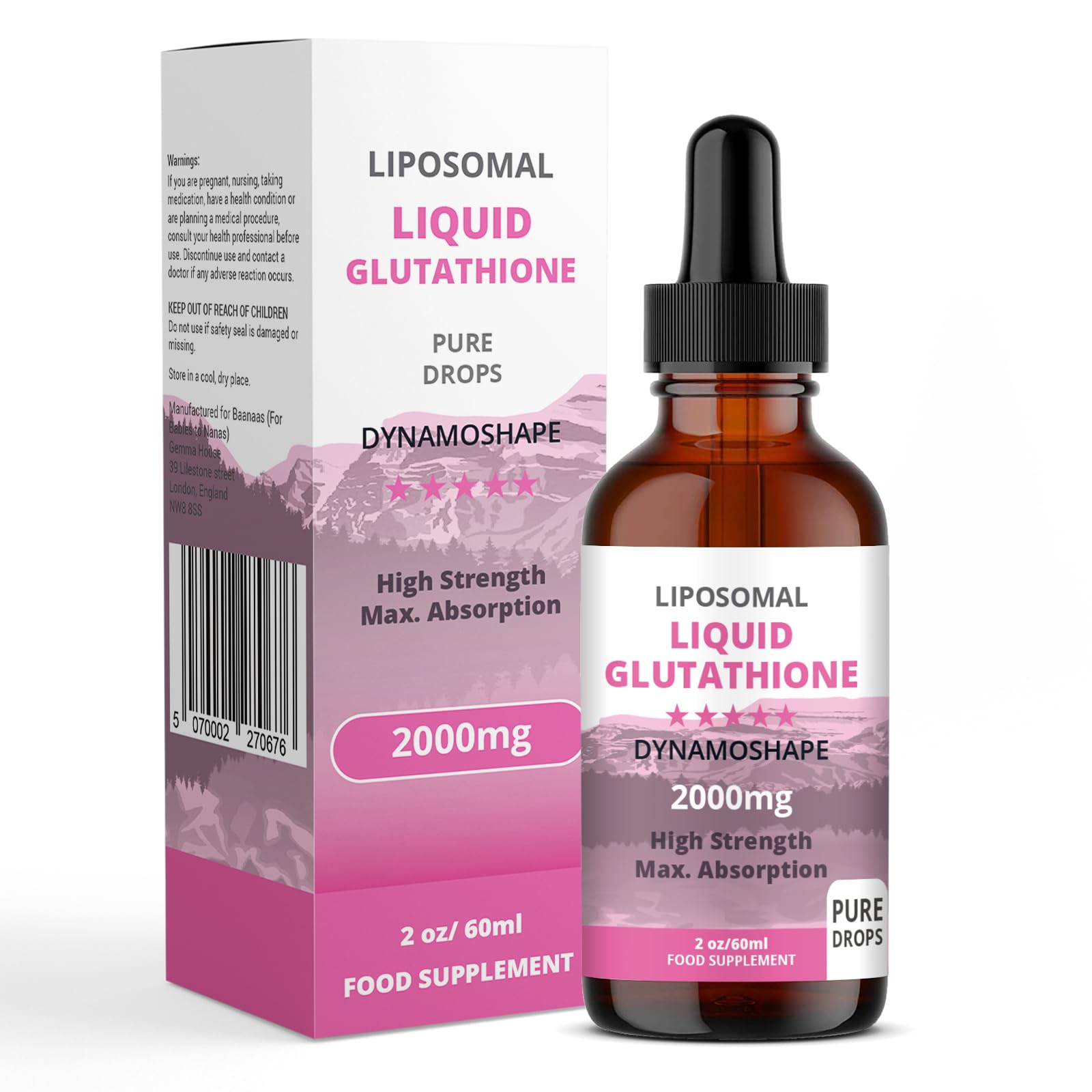 baanaas For Babies to Nanas Liposomal Glutathione Liquid Drops front view