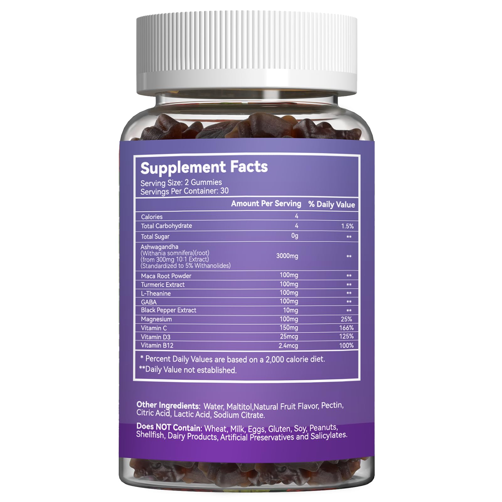 Babivek Ashwagandha Gummies 3000mg nutritional information