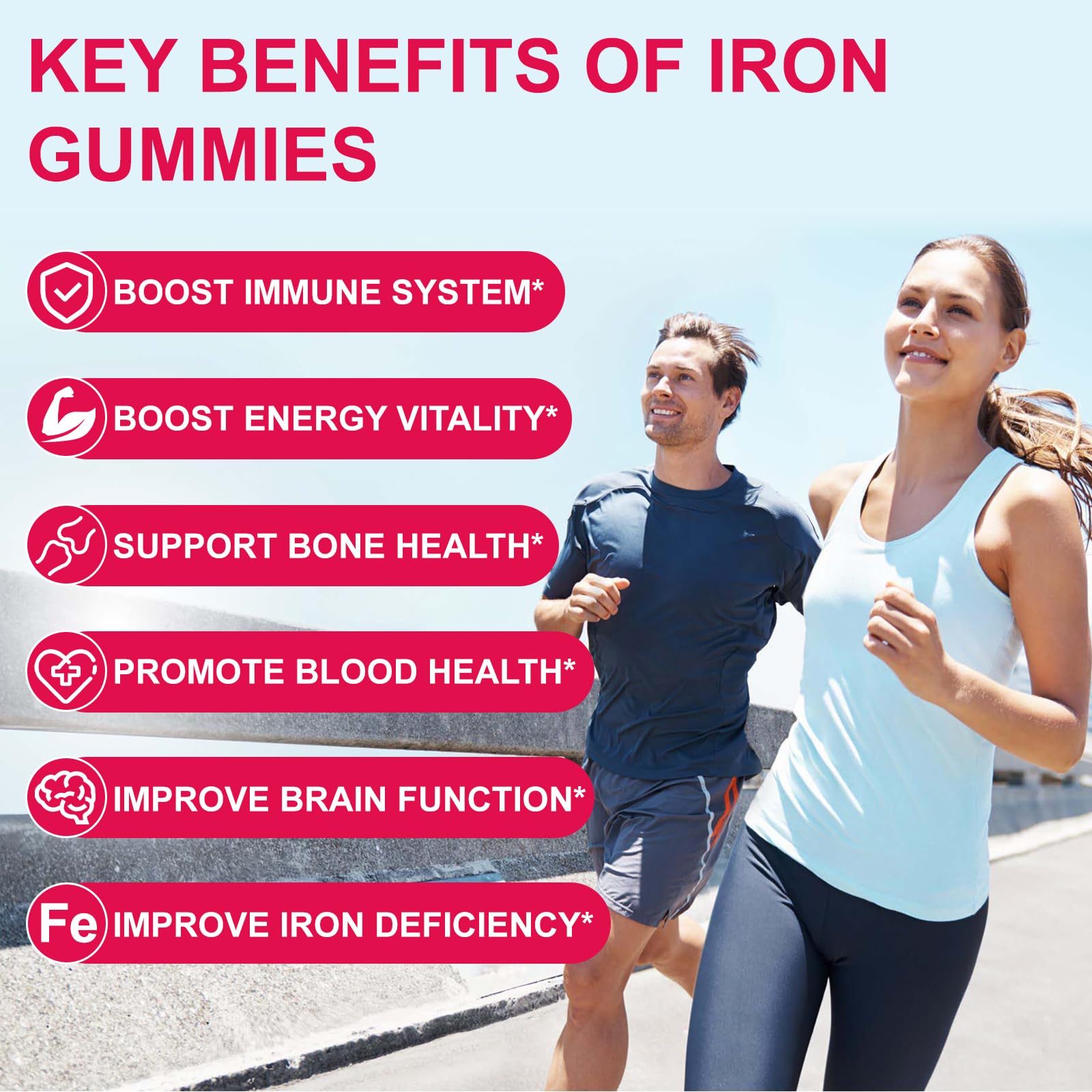 Babivek Iron Gummies bottle with 60 gummies