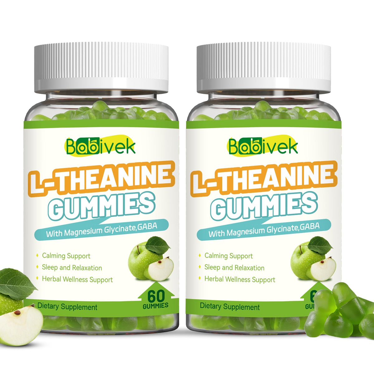 Babivek L-Theanine Gummies 400mg front view with packaging