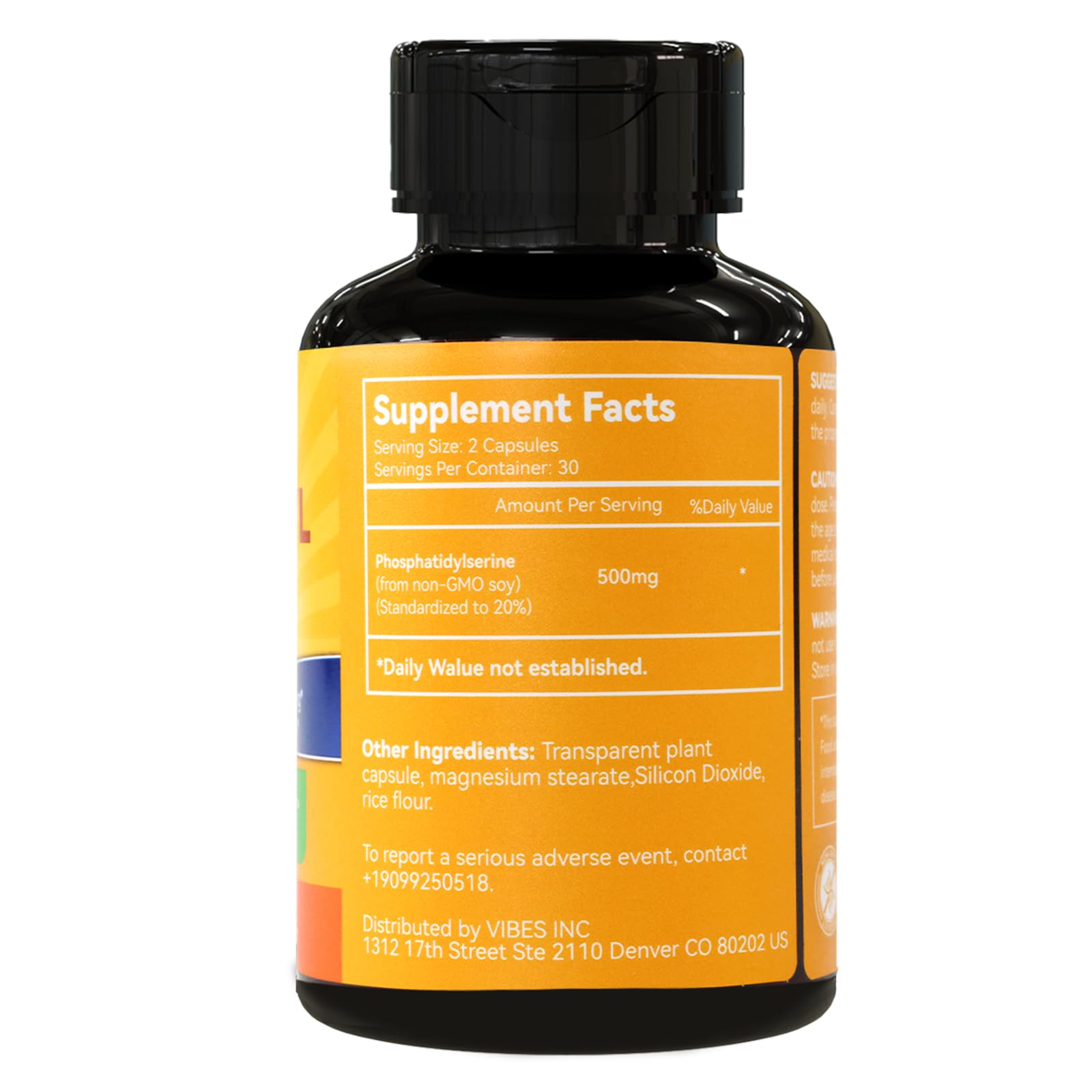 Babivek Phosphatidylserine 500mg capsules in a hand