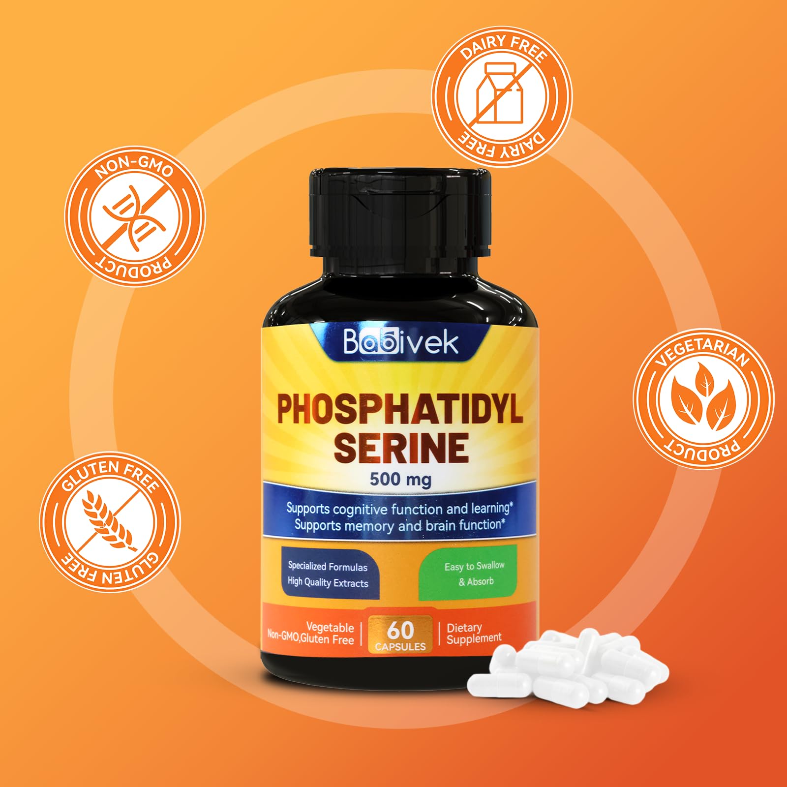 Babivek Phosphatidylserine 500mg supplement ingredients list