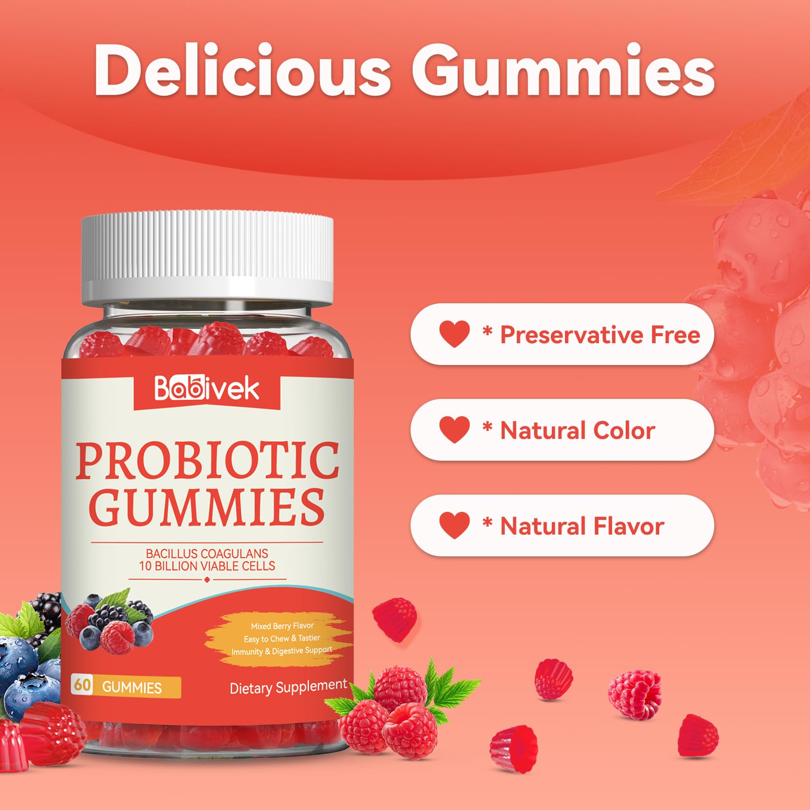 Babivek Probiotic Gummies nutritional information label