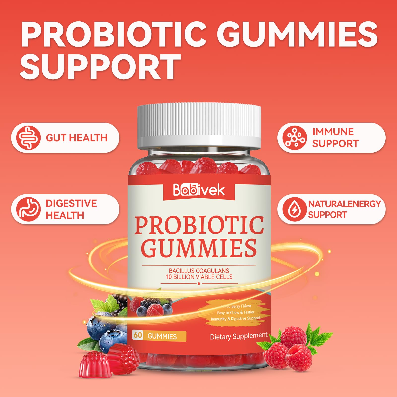 Babivek Probiotic Gummies showing gummy texture