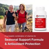 Back label of PROTOCOL FOR LIFE BALANCE Vitamin C & Zinc Supplement