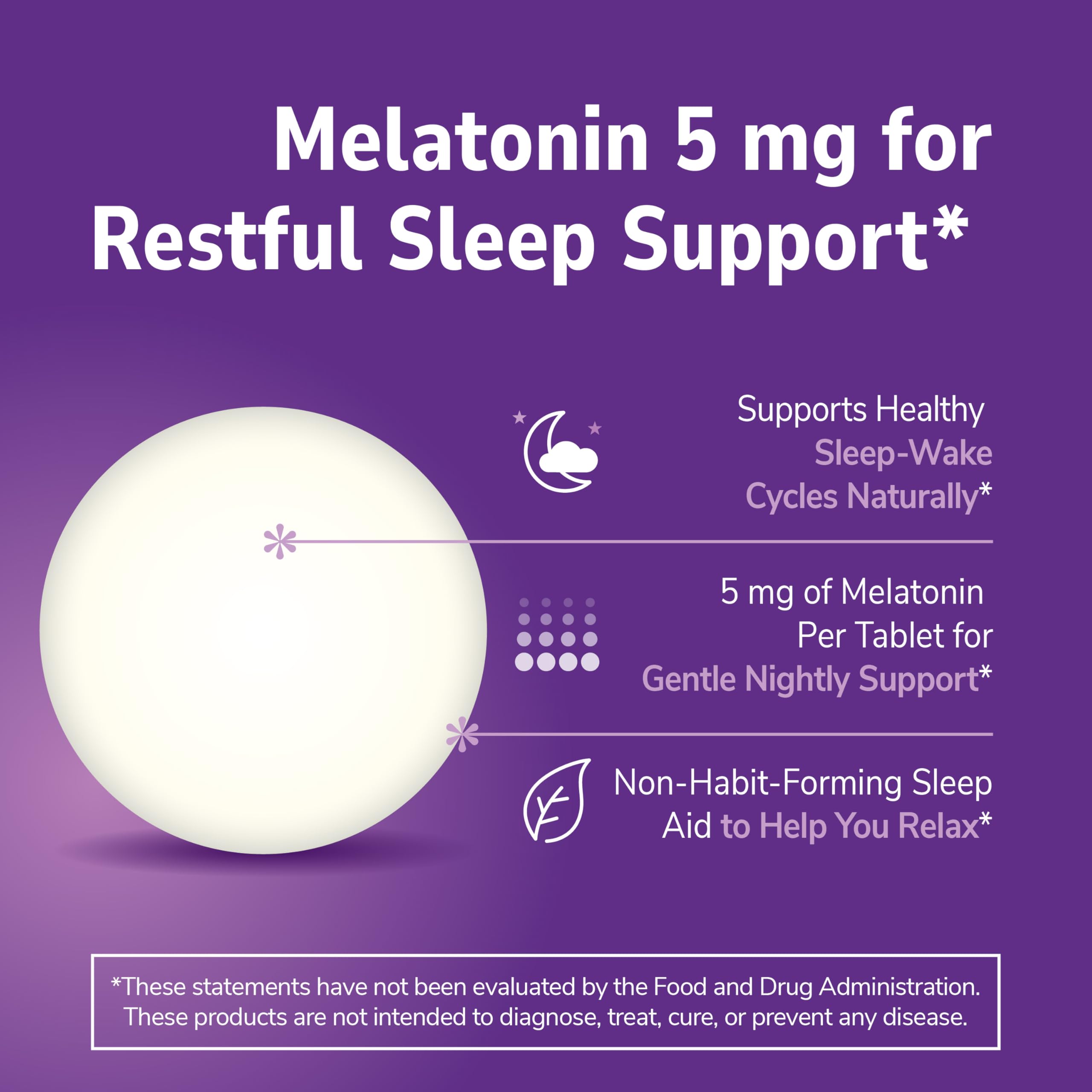 Back of 21st Century Melatonin Tablets packaging