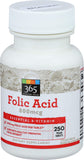 Back of 365 by Whole Foods Market Folic Acid 800mcg packaging