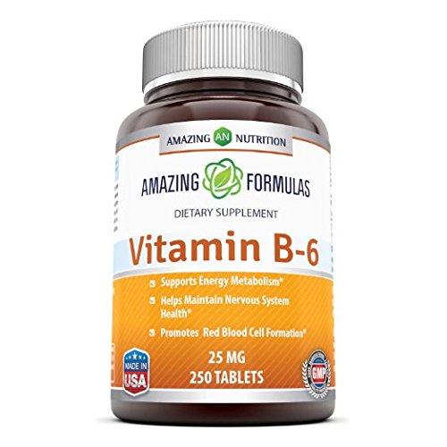 Back of Amazing Nutrition Vitamin B6 Pyridoxine packaging