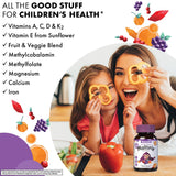 Back of BlueBonnet Kids Multivitamin packaging showing ingredients