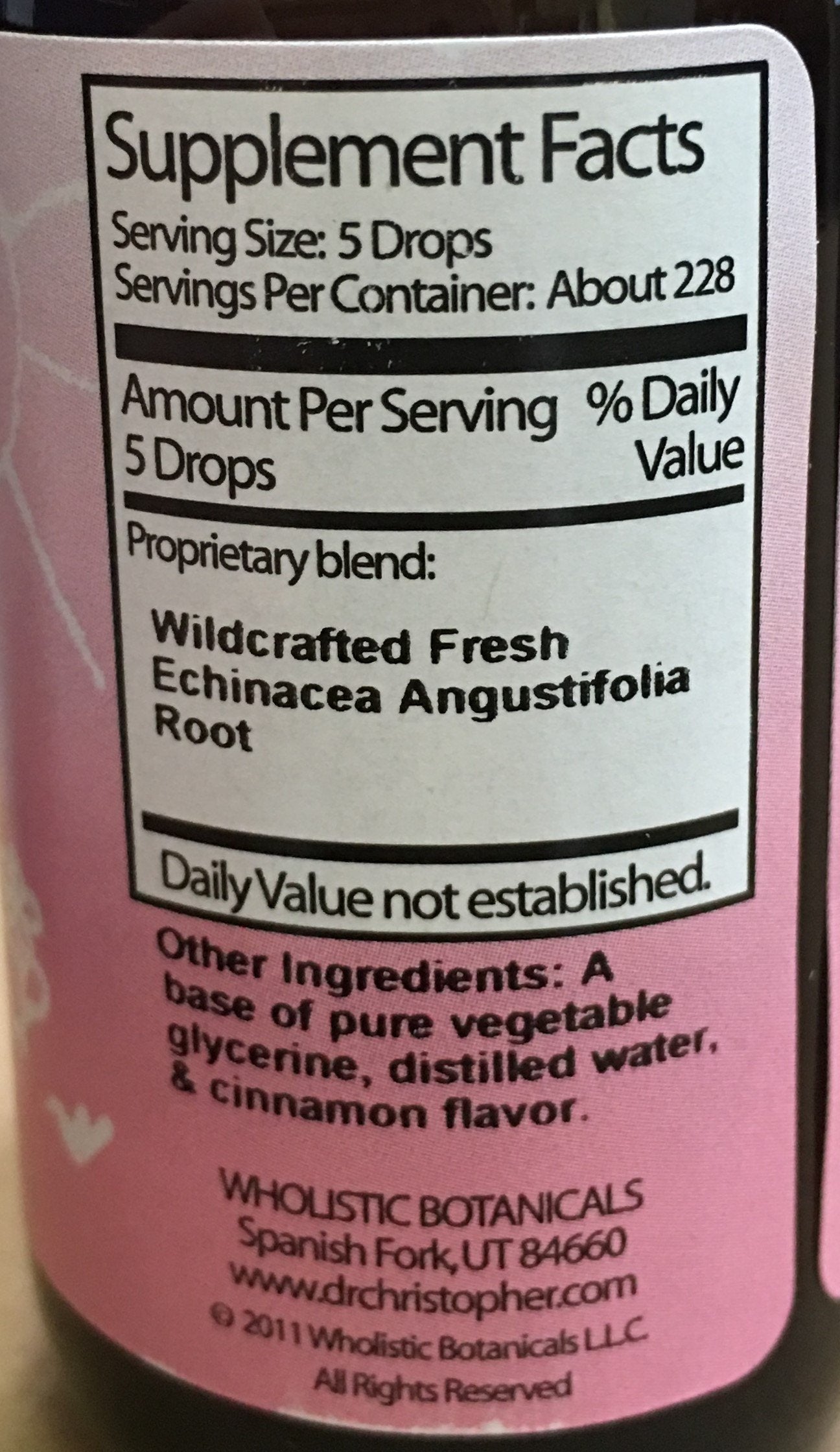 Back of Christopher's Original Formulas Kid-e-Mune Extract 113g bottle