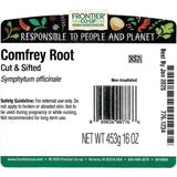 Back of Frontier Co-op Comfrey Root 454g bag