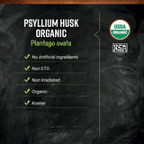Back of Frontier Co-op Organic Psyllium Husk 472g packaging