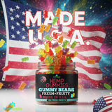Back of Healthergize Hemp Gummies bottle showing ingredients