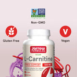 Back of Jarrow Formulas L-Carnitine 100 count bottle