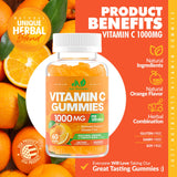 Back of Just Nutrients Vitamin C Gummies bottle with ingredient list