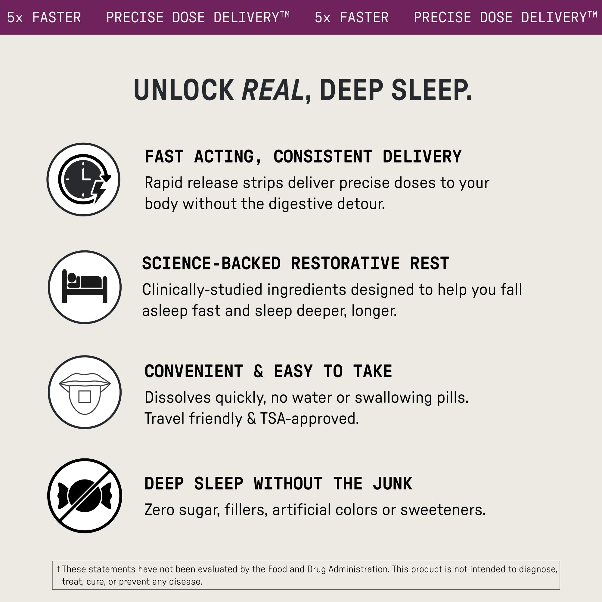 Back of Meche Sleep Strips packaging showing ingredients