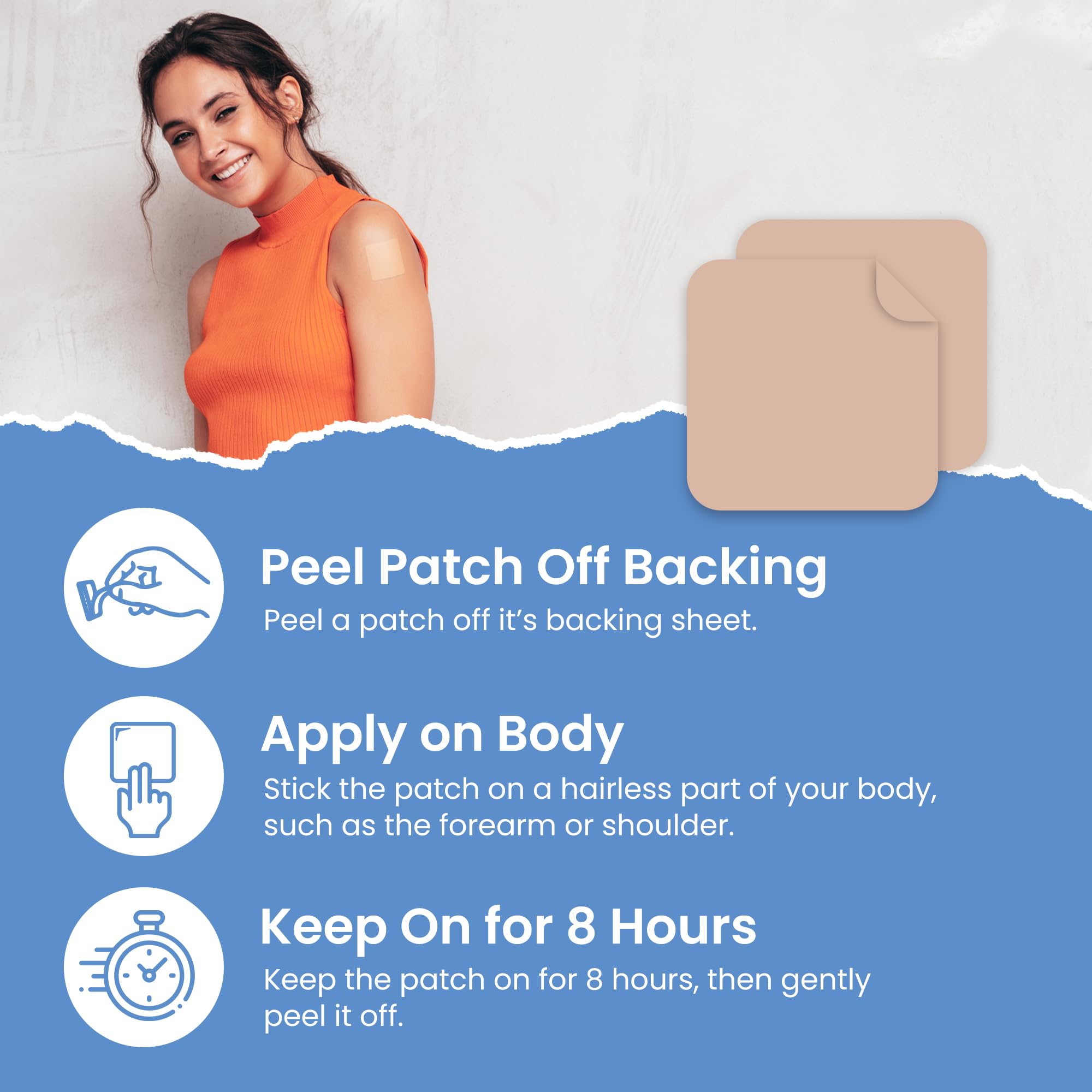 Back of MONIER Melatonin Sleep Patches packaging
