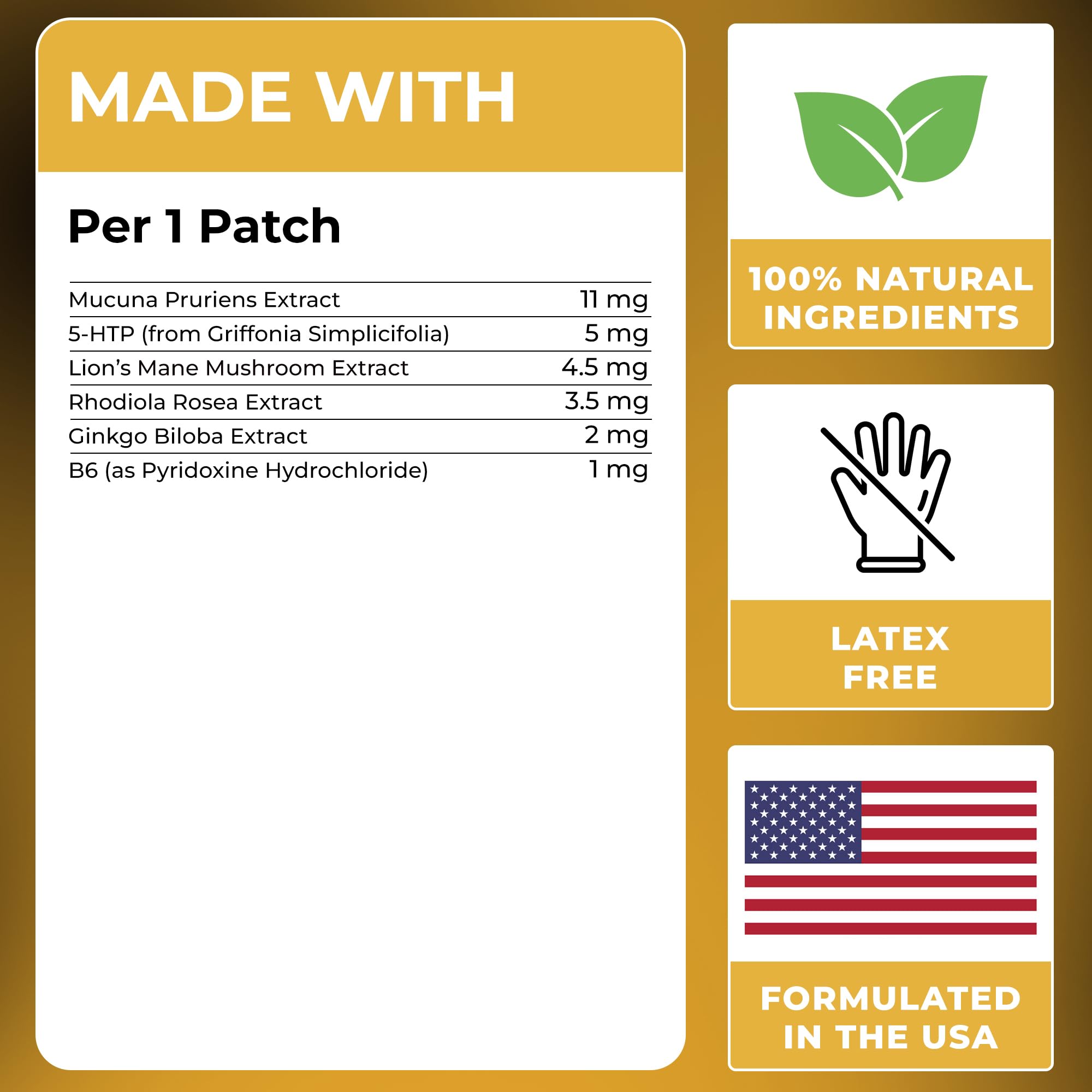 Back of MONIER Vitamin Patches packaging with ingredient list
