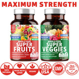 Back of Number One Nutrition Super Fruits and Veggies capsule bottle