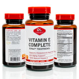 Back of Olympian Labs Vitamin E softgels packaging