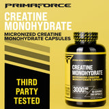 Back of Primaforce Creatine Monohydrate Capsules bottle
