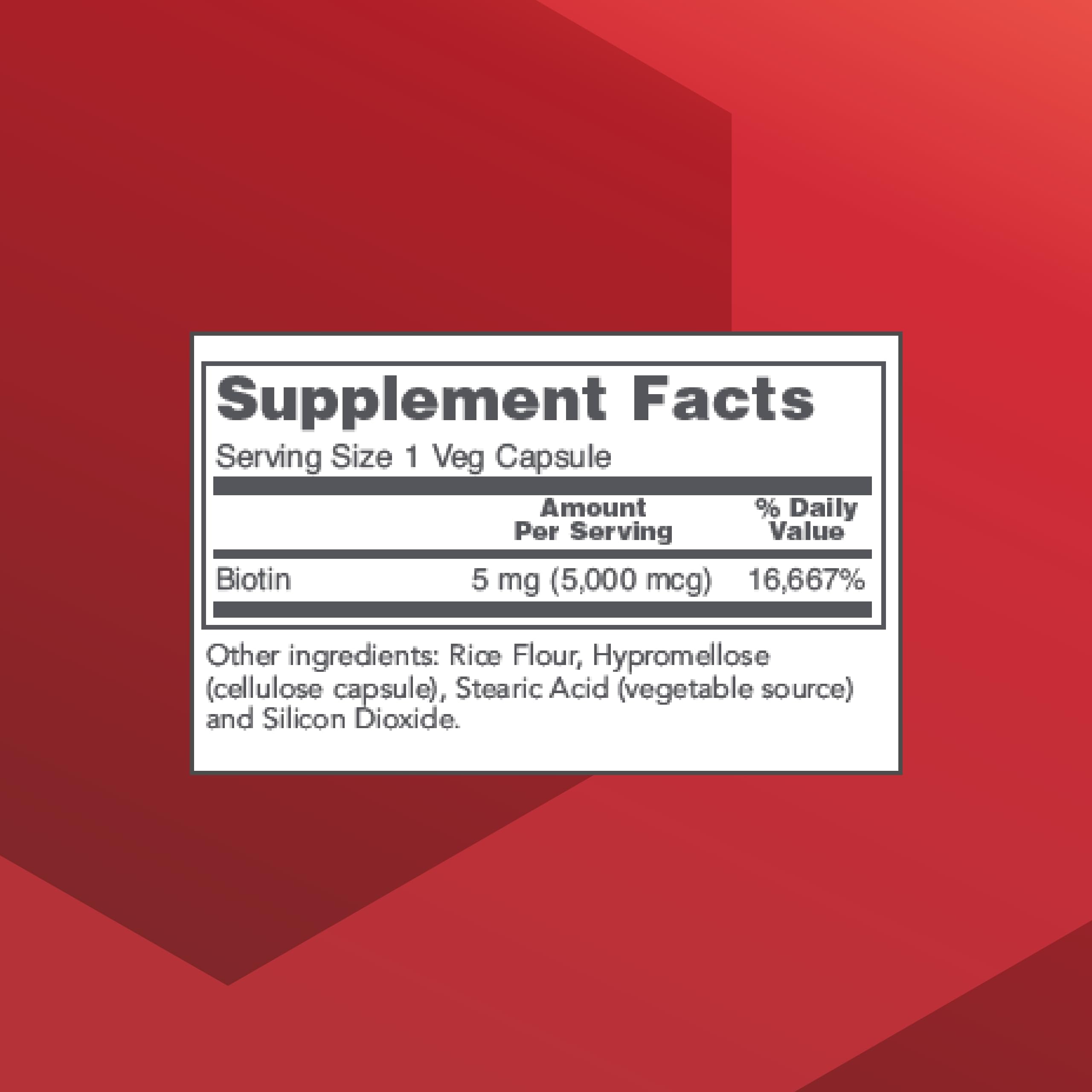 Back of PROTOCOL FOR LIFE BALANCE Biotin B7 Supplement bottle