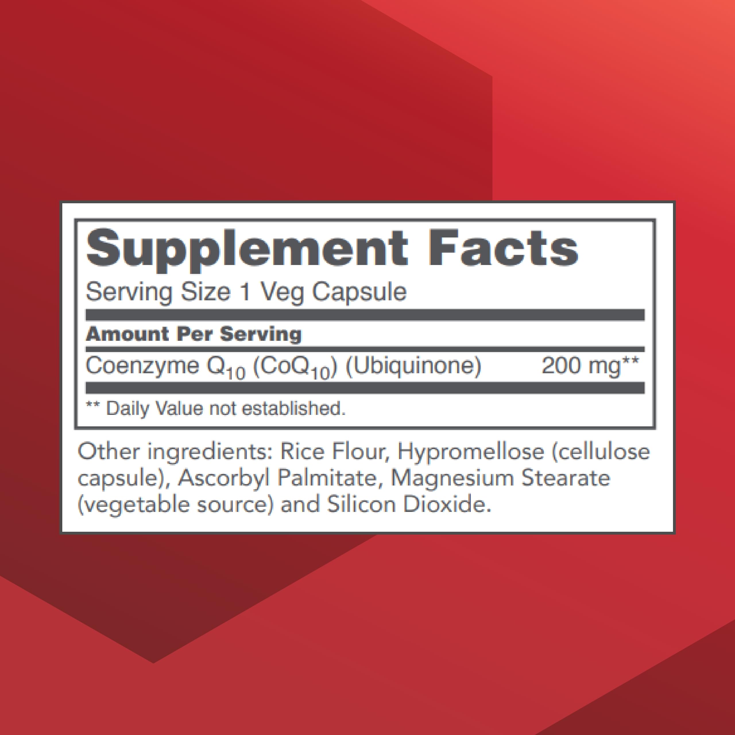 Back of PROTOCOL FOR LIFE BALANCE CoQ10 200 mg supplement bottle