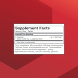 Back of PROTOCOL FOR LIFE BALANCE L-Arginine tablet packaging