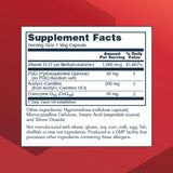 Back of PROTOCOL FOR LIFE BALANCE PQQ Complex 20mg 60 Veg Capsules packaging