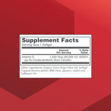 Back of PROTOCOL FOR LIFE BALANCE Vitamin D3 Softgels packaging