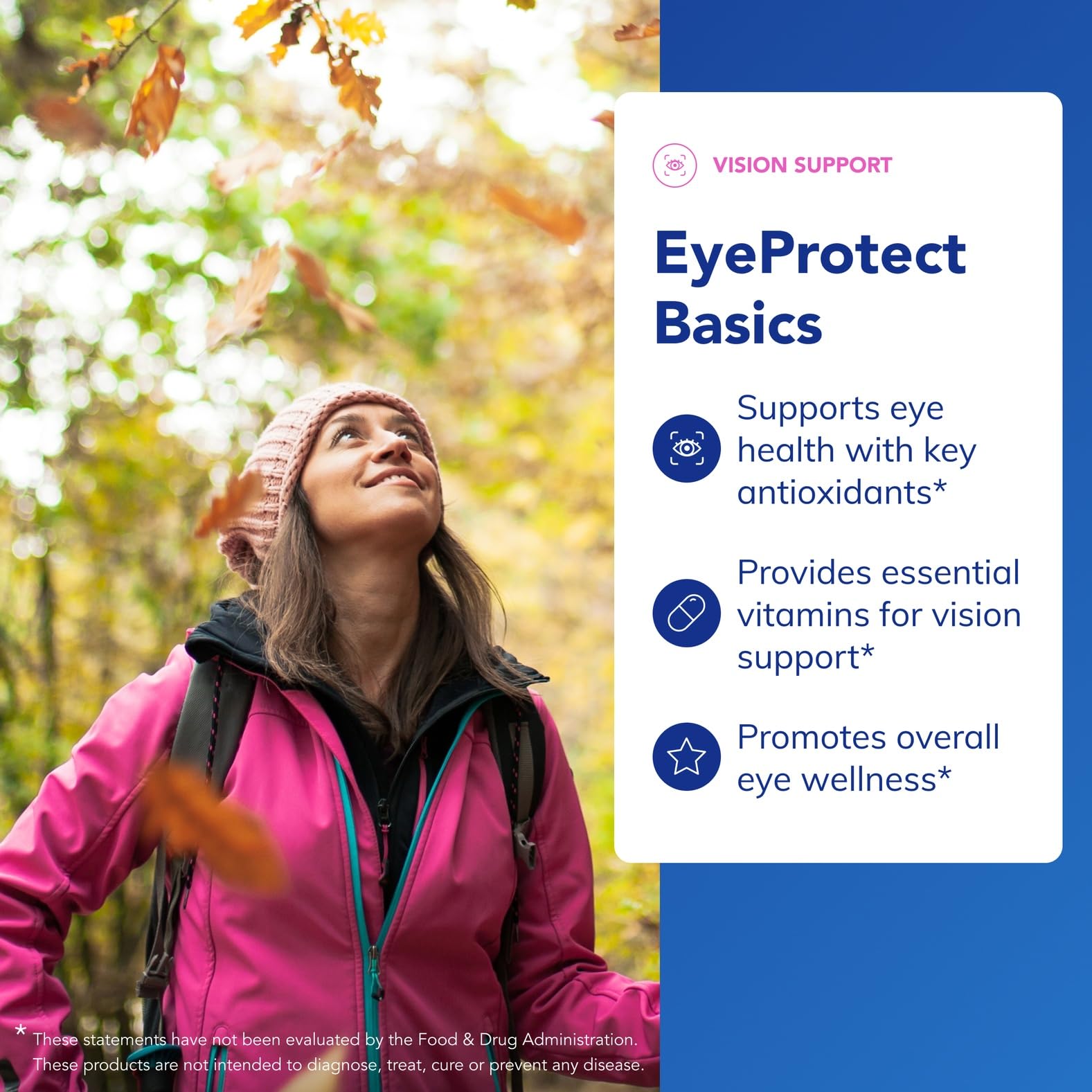 Back of Pure Encapsulations EyeProtect Basics packaging showing ingredients