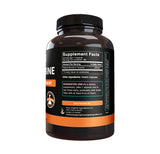 Back of PURE ORIGINAL INGREDIENTS L-Tyrosine Capsules packaging