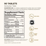 Back of Solgar Ester-C Plus 1000 mg Vitamin C Tablets packaging