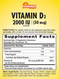 Back of Sundance Vitamin D3 Gummies packaging showing ingredients