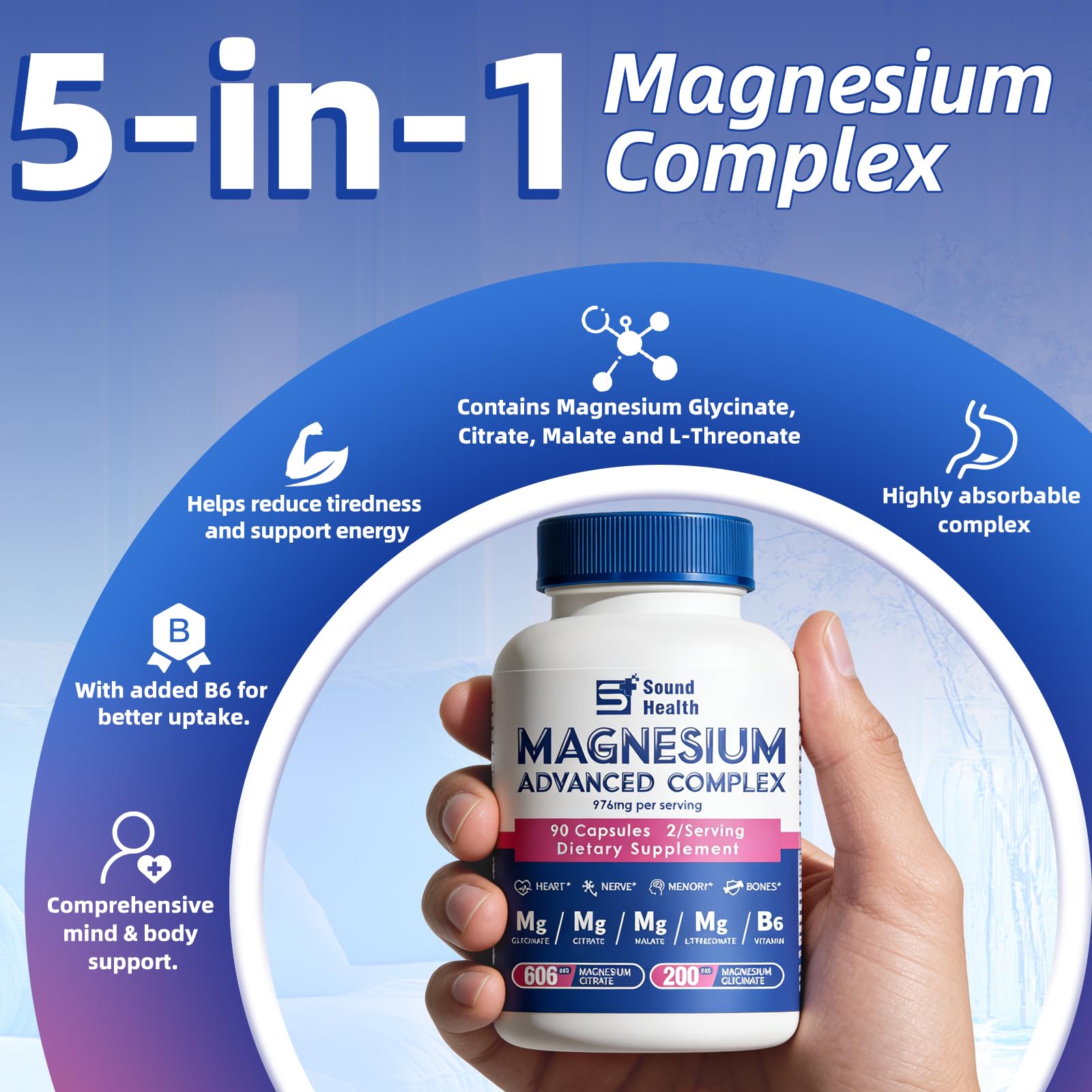 Back of the bottle with supplement facts label