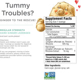 Back of The Ginger People Ginger Rescue Lozenges packaging showing ingredients