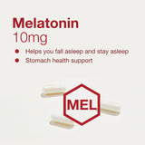 Back of the PROTOCOL FOR LIFE BALANCE Melatonin Extra Strength 10 mg supplement bottle