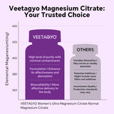 Back of VEETAGYO Magnesium Citrate Gummies packaging with ingredient list