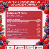 Back of Zoone Nutra Resveratrol 1000mg NAD+ Supplement box