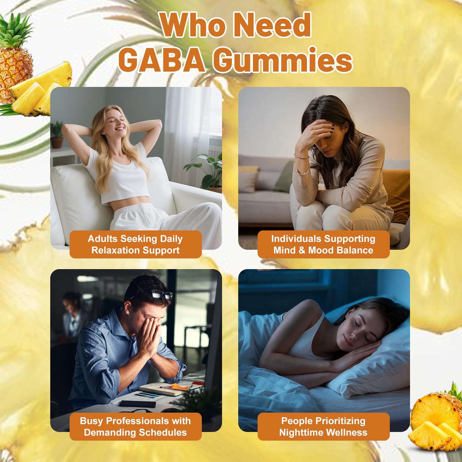 Back view of Agumoon GABA Gummies packaging with nutritional information