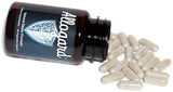 Back view of Allogard supplement bottle with nutritional information